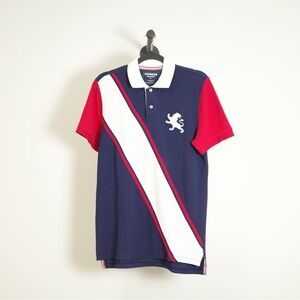 Express Pique Polo Modern Fit Navy/White/Red Size US S